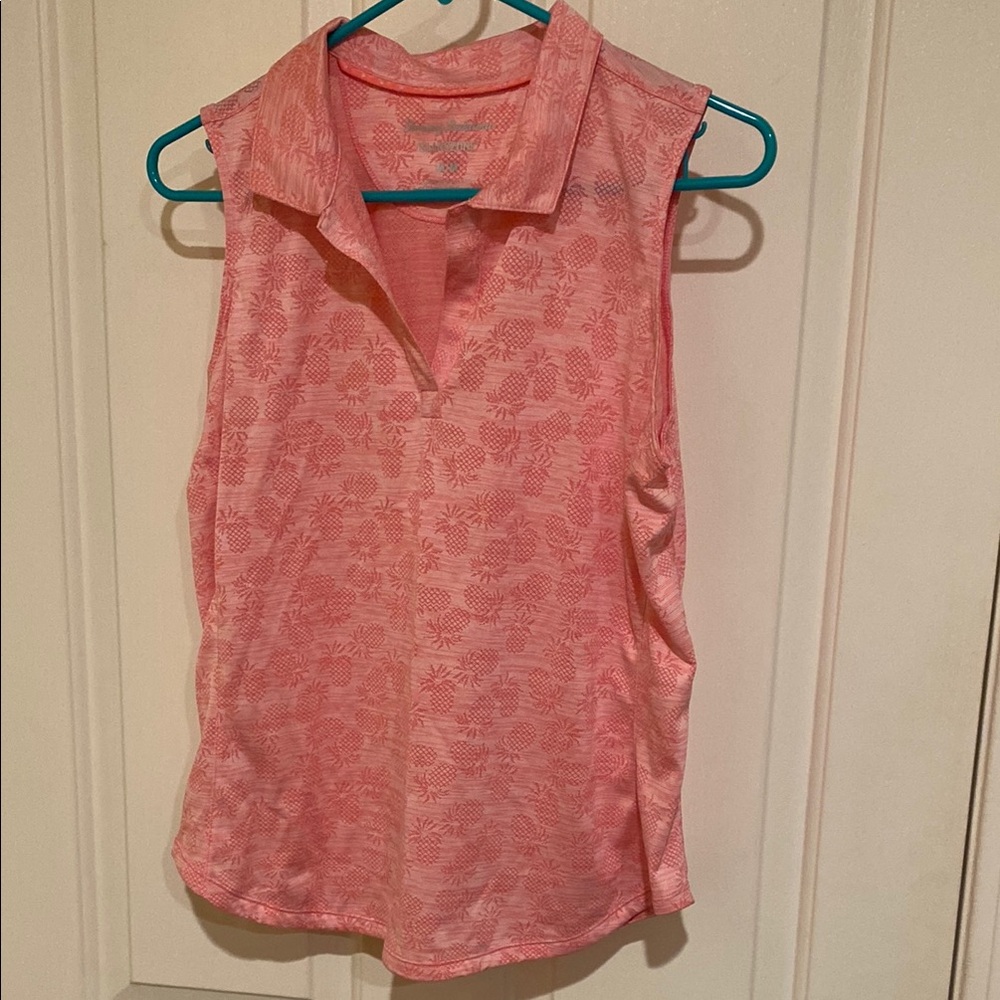 Tommy Bahama Pink Sleeveless Polo Tank Top